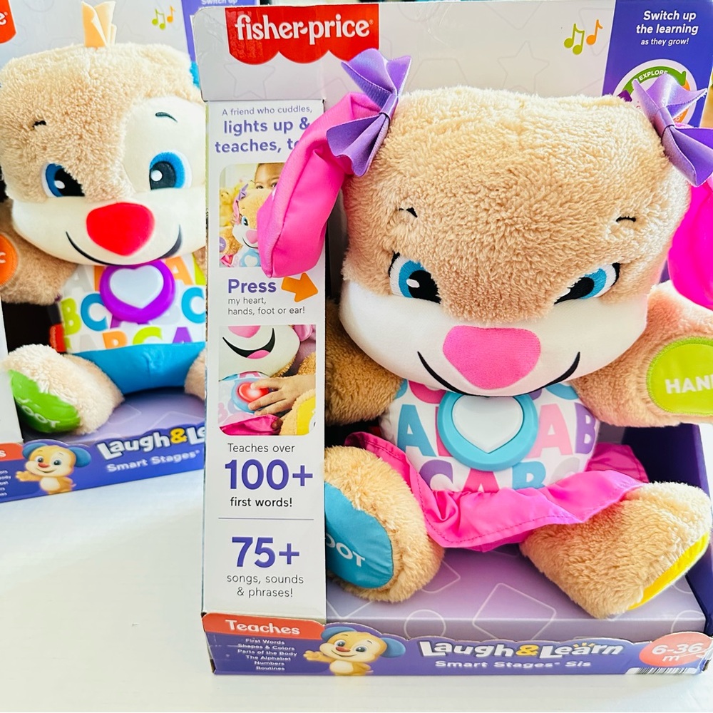 Fisher-Price Laugh & Learn Smart Stages Puppy Plush Learning Toy for Baby Infant - Picture 9 of 9